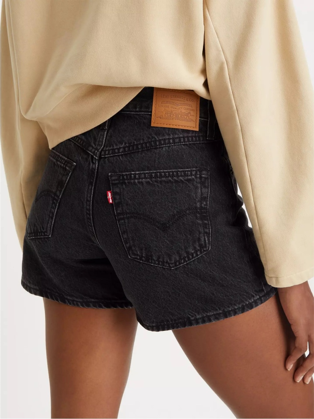 Levi’s W23 Black 80s Mom Denim High Rise Relaxed Fit Shorts
